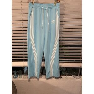 Men's Light Grey Sport Straight Pants - Loose Version with Striped Sides,